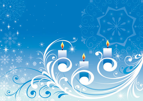 Snowflake candle pattern vector material