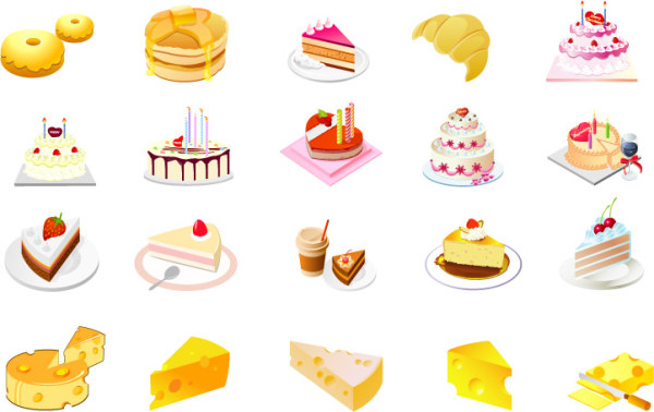 Cheese cake dessert Vector material