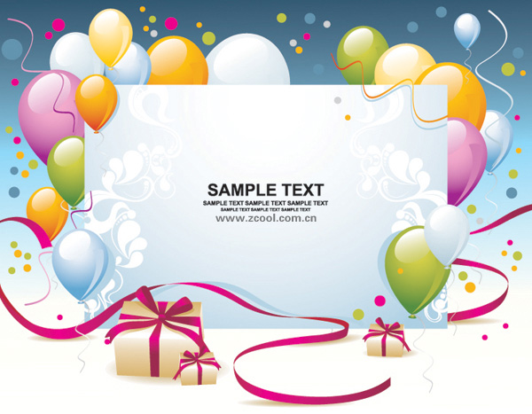 Balloon gift card background vector material