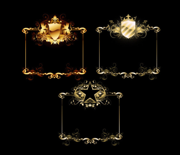 Shield five-pointed star European border vector material