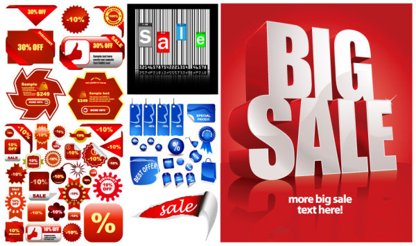Discount sales poster icon vector material