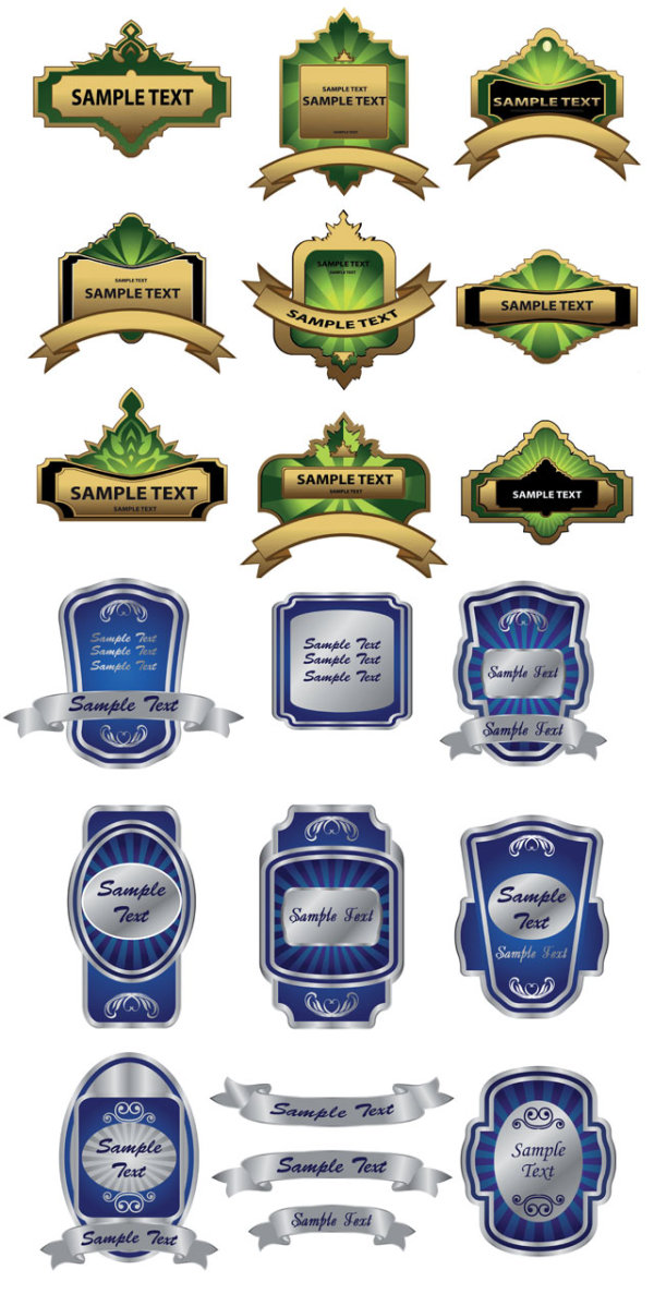 Vector blue-green labei