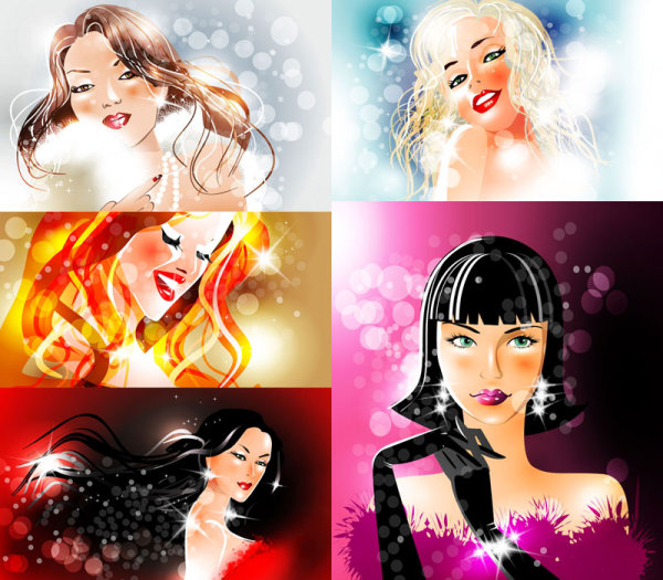 Bright stars beauty - vector material