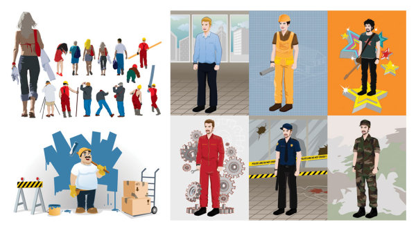 A variety of professional people