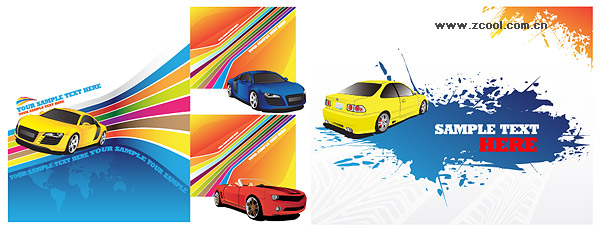 Colorful background with the vehicle vector