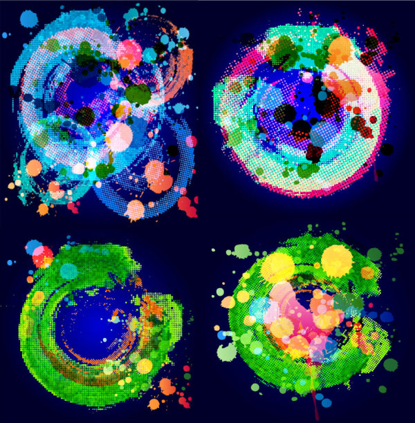 The trend of brilliant color ink - Vector