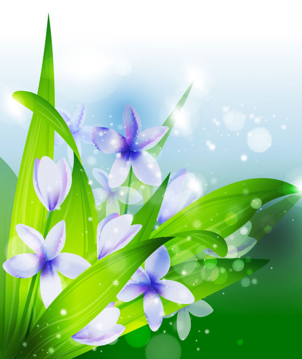 Beautiful flowers vector material -1