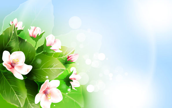 Beautiful flowers vector material -2 