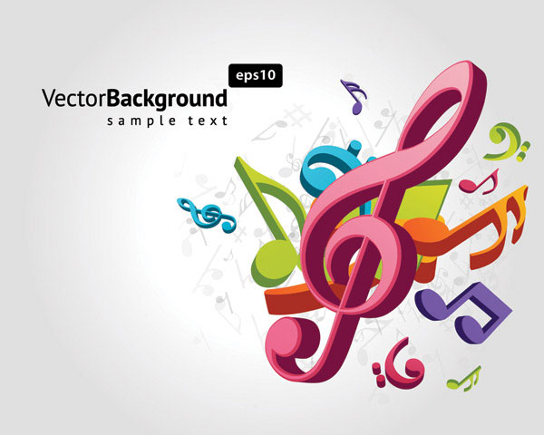 Note musical theme vector material -2