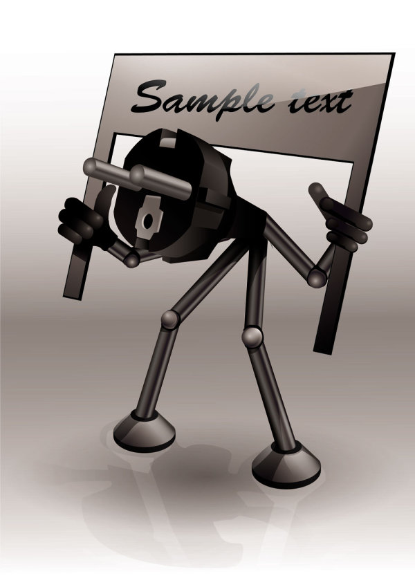 Cartoon plug 05-- vector material