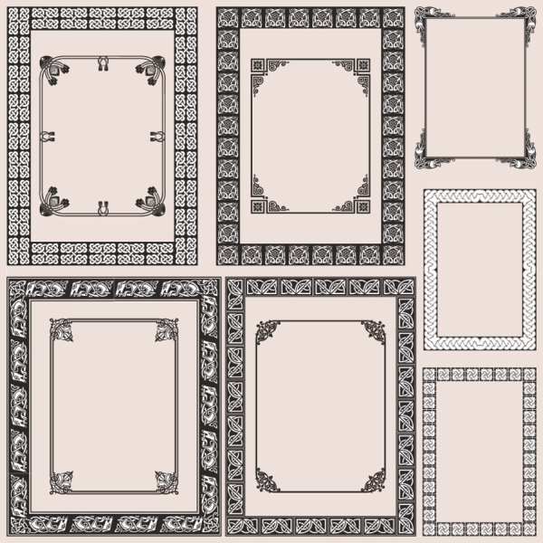 Fine pattern border 04-- vector material