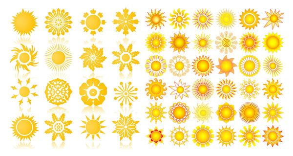 Sun graphics icon vector material