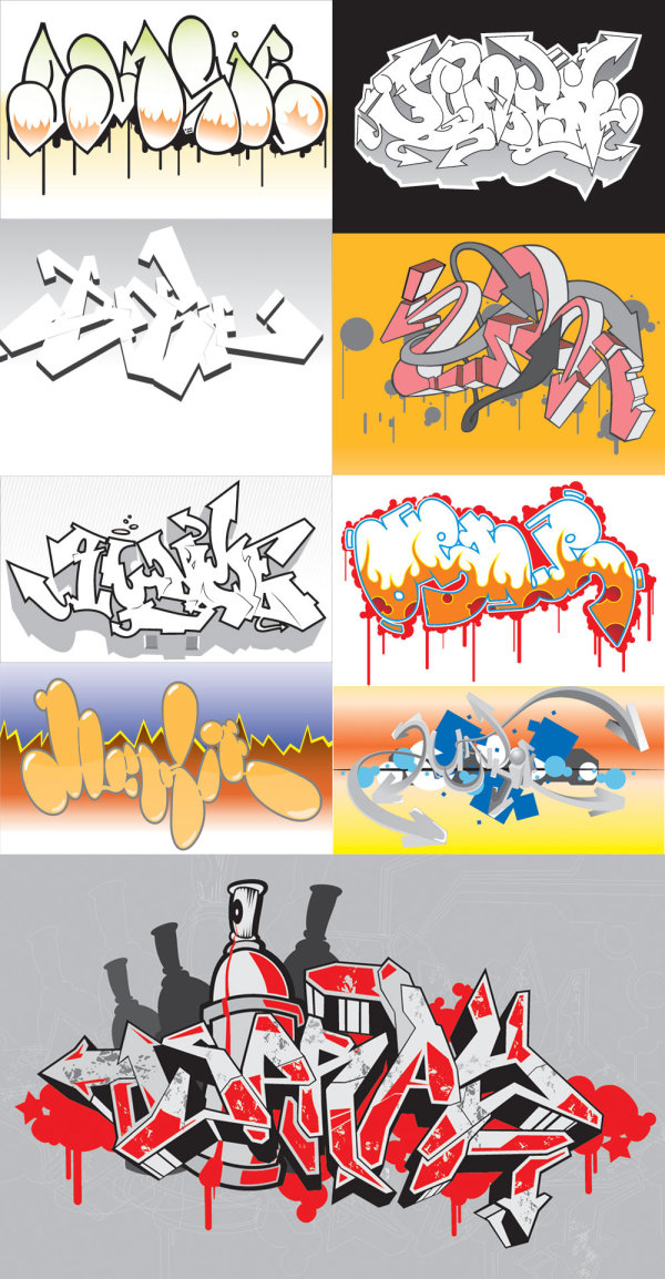 Graffiti Fonts - vector