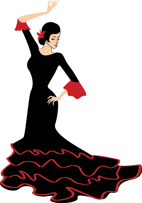 Exquisite cartoon dancer 05-- vector material