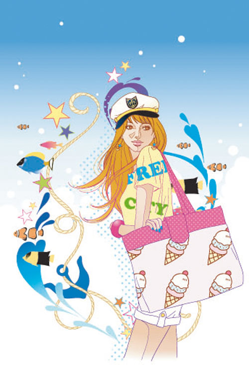 Exquisite cartoon fashion crush 01 - vector