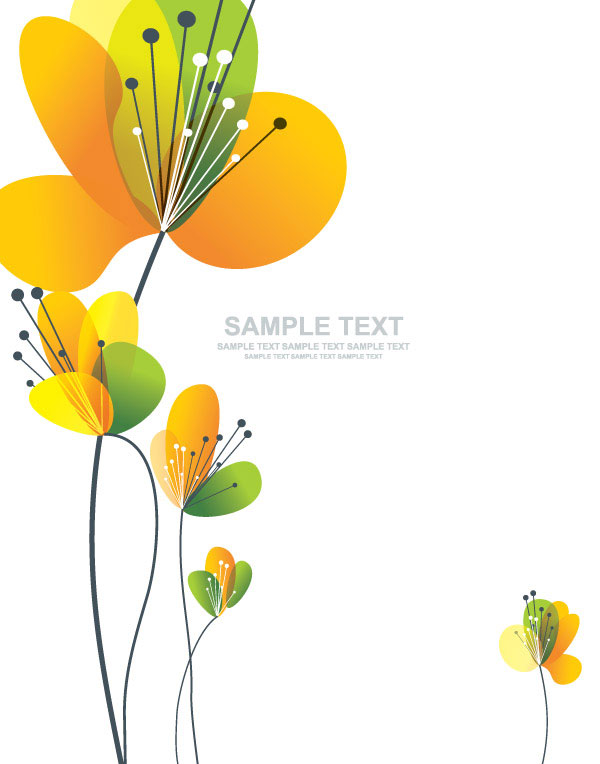 Lovely flowers vector material -2