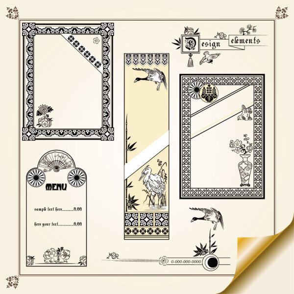 Retro pattern border 02 - vector material