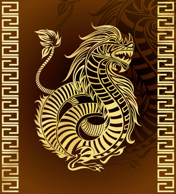 Year of the Dragon patterns 02 - vector material