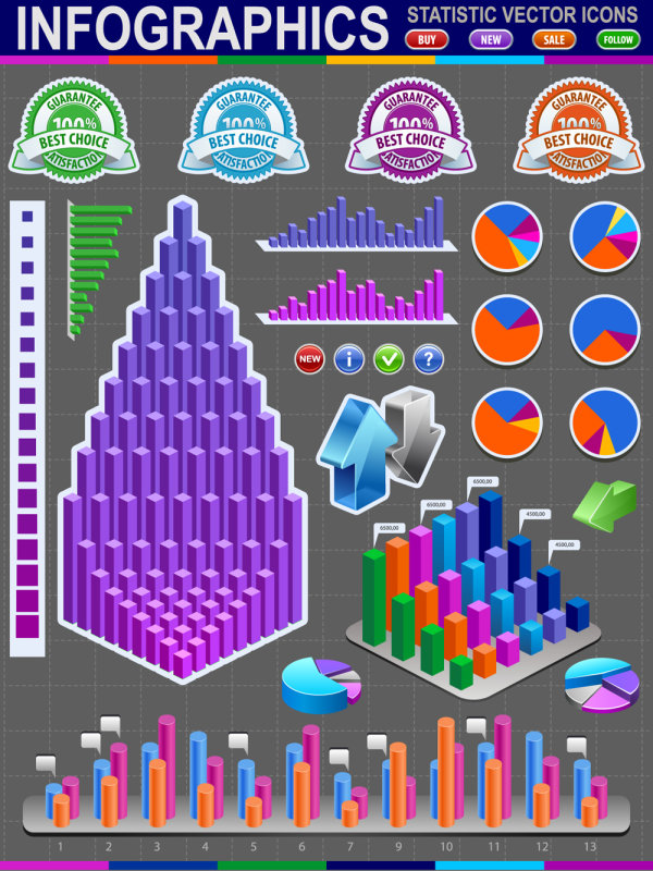 Statistics icon 02 - vector material