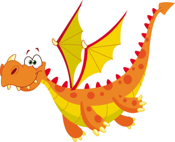 Cartoon dragon image 04 - vector