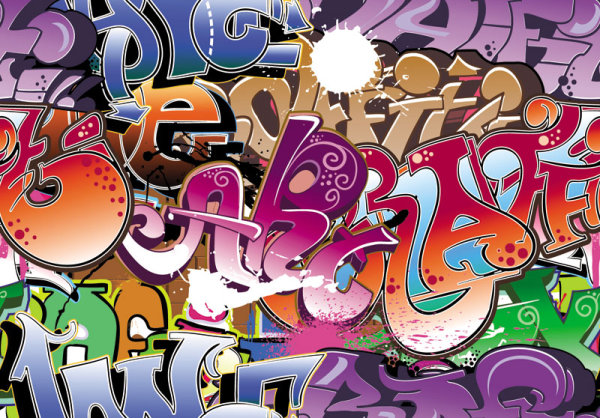 Graffiti fonts beautifully designed 05 - vector material