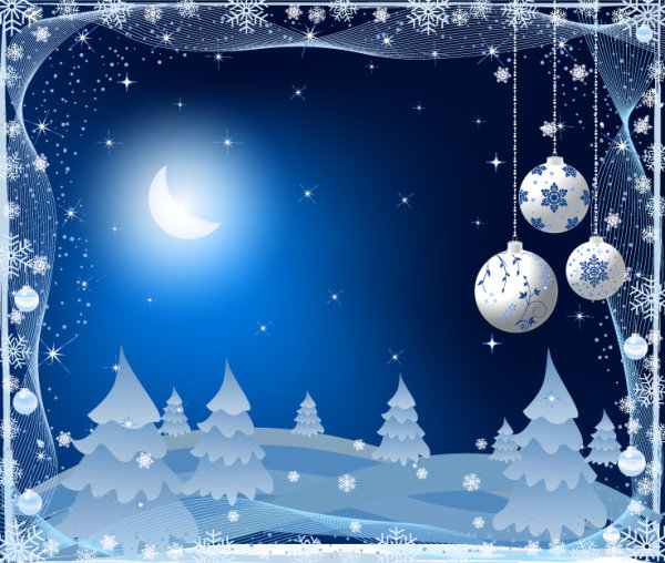 Beautiful Christmas ball background 01 - vector material