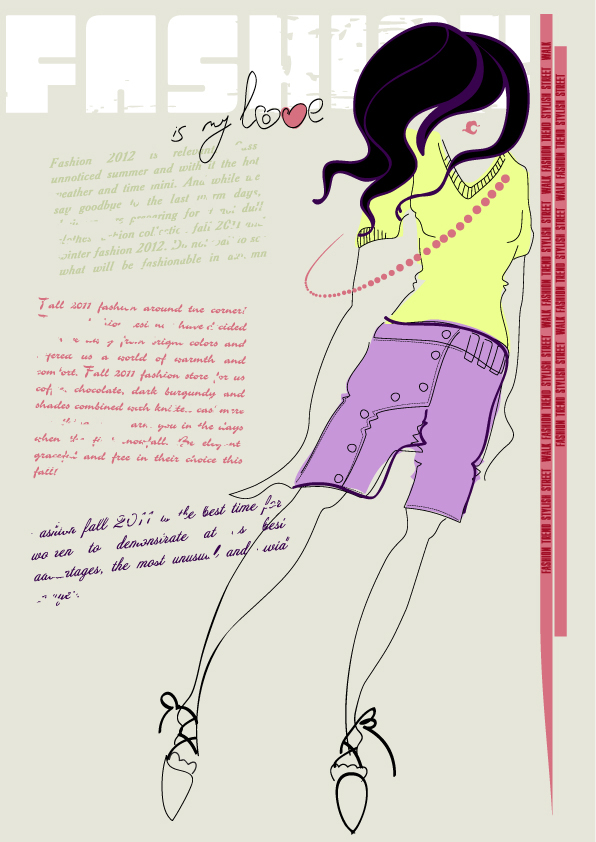 Girls fashion illustrator 02 - vector material