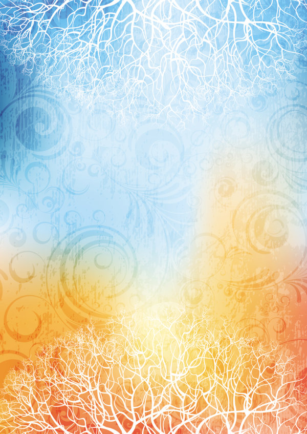 Fancy silhouette background 03 - vector material