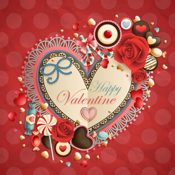 Valentine's Day heart-shaped 03. - Vector material