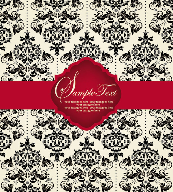 European pattern background 01 - vector material