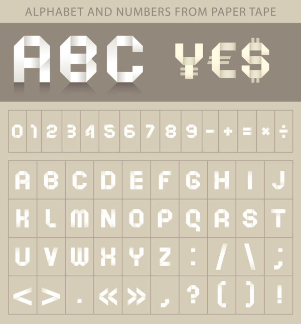 Origami creative letters 02 - Vector material