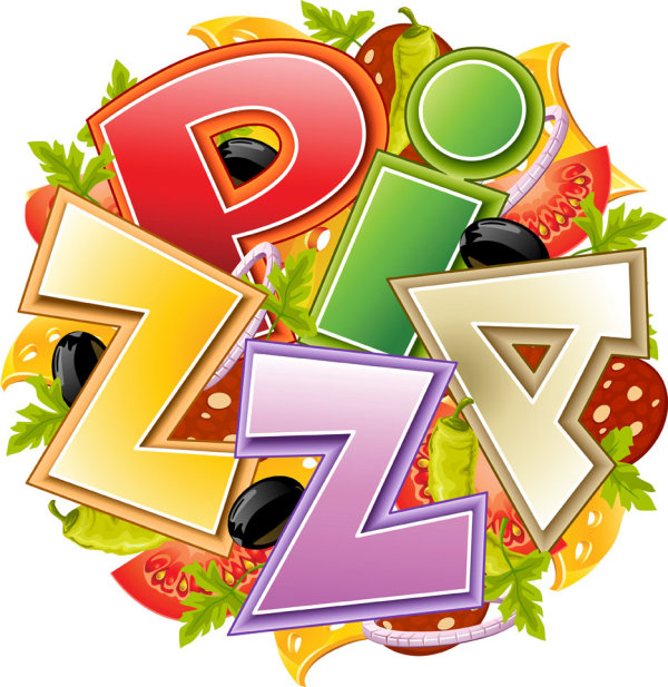 Cartoon pizza 05 - vector material