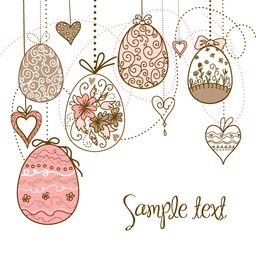 Hand-painted Easter pattern 03 - vector material