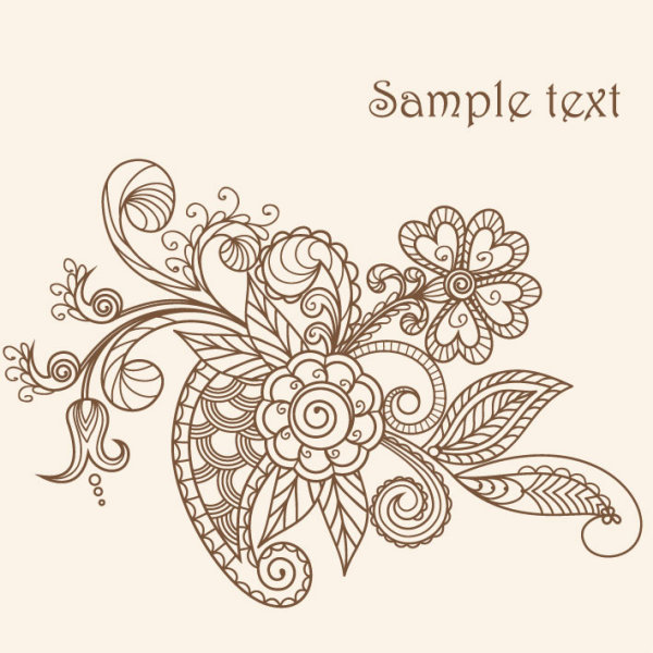Fine line art pattern 03 - vector material