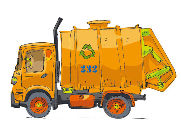 Hand-painted cartoon car 03 - vector material