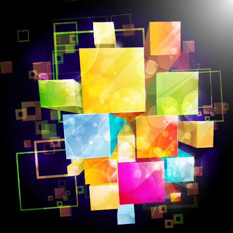 Gorgeous box background 05 - vector material