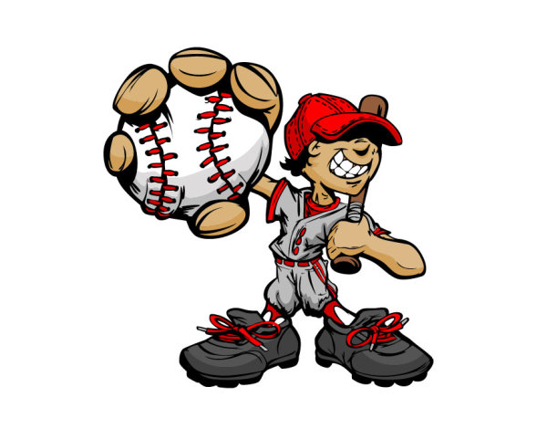 Cartoon Baseball Character 03 - vector material