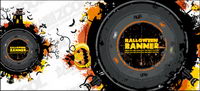 Halloween vector illustration round material