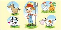 Lovely farm series vector material