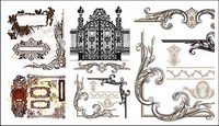 Variety of practical European-style lace pattern vector material