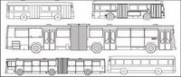 Kinds of line drawing car bus vector material