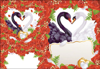 Western-style wedding card vector of material