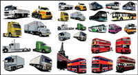 A variety of large vehicles Vector
