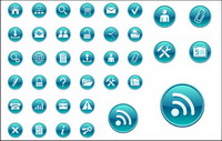 Simple blue circle icon vector material