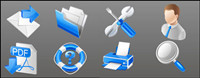 Blue practical business icons - vector material