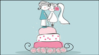 Cartoon-style wedding elements 02-- vector material