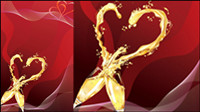 Heart-shaped champagne vector -4