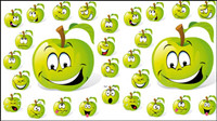 Cartoon fruit expression 01 - Vector
