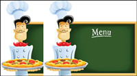 Cartoon chef and attendant image 05 - vector