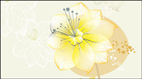Lovely flowers vector material -3